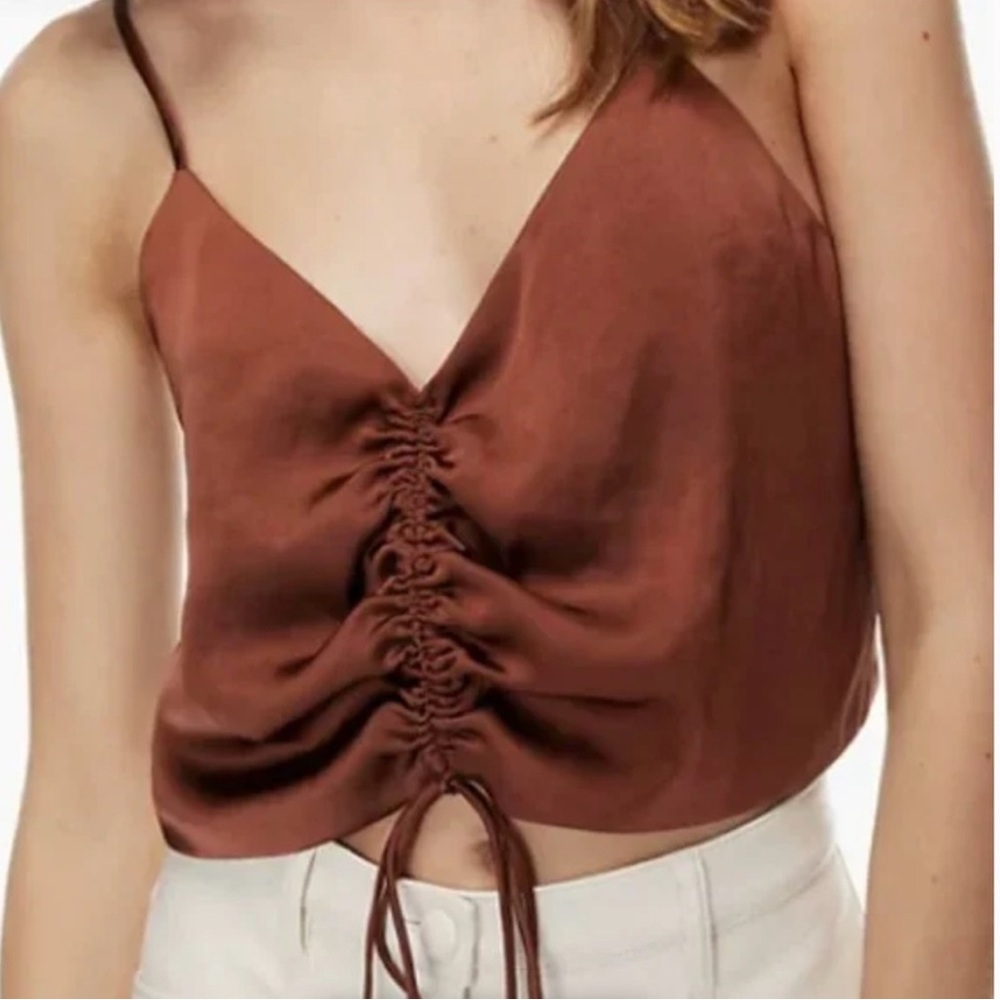 Wilfred aritzia verso rich cocoa camisole small euc cupro